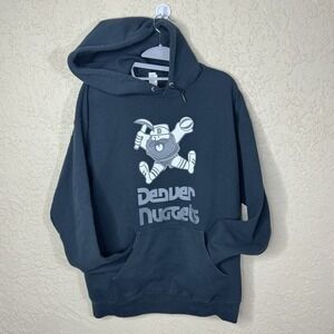 Denver Nuggets Black Pullover Hoodie Miner Logo Size Lg Fan Apparel Basketball